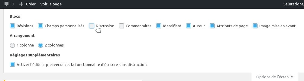 Options d’affichage